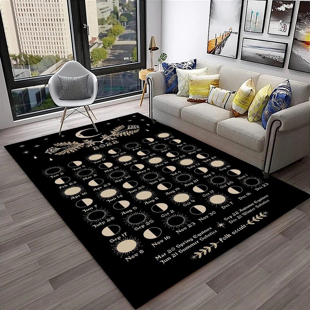 Horror Witchcraft Ouija Tarot Gothic Carpet Rug for Home Living Room Bedroom Sofa Doormat Decor,Kid Area Rug Non-slip Floor Mat