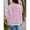 Women's Autumn Loose Casual Long Sleeve Striped Plus Size Sweatshirt