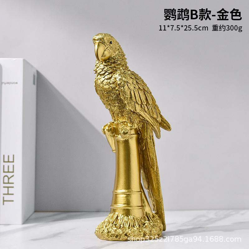 Nordic Modern Minimalist Parrot Resin Statue Home Decor Creative Animal Figurine Crafts Ornaments Table Living Room Decorations