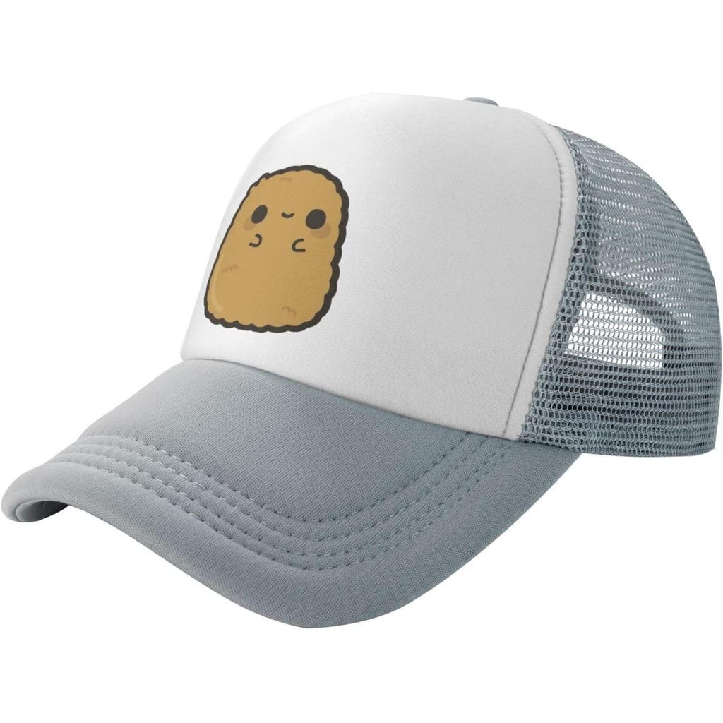Cute Potato Graphic Trucker Hat Pink Mesh Snapback Cap Unisex Casual Polyester Adjustable Hat