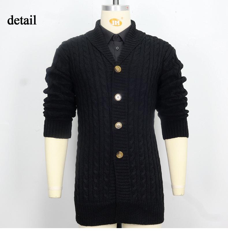 Pánský svetr s dlouhým kabelem Pletený svetr Šálový límec Slim Fit Dlouhý rukáv Ležérní Knoflíky Dolů Cardigany Podzim Zima Pletené svetry Bunda pro muže