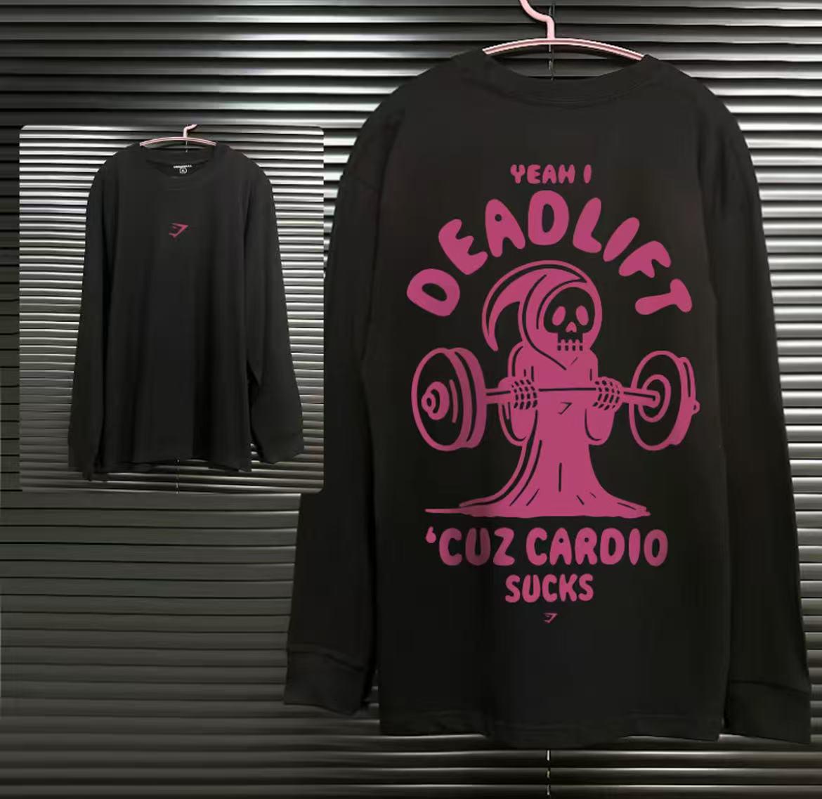 

Shark Cherry Iron Fitness Long Sleeve Cotton T-shirt for Women M