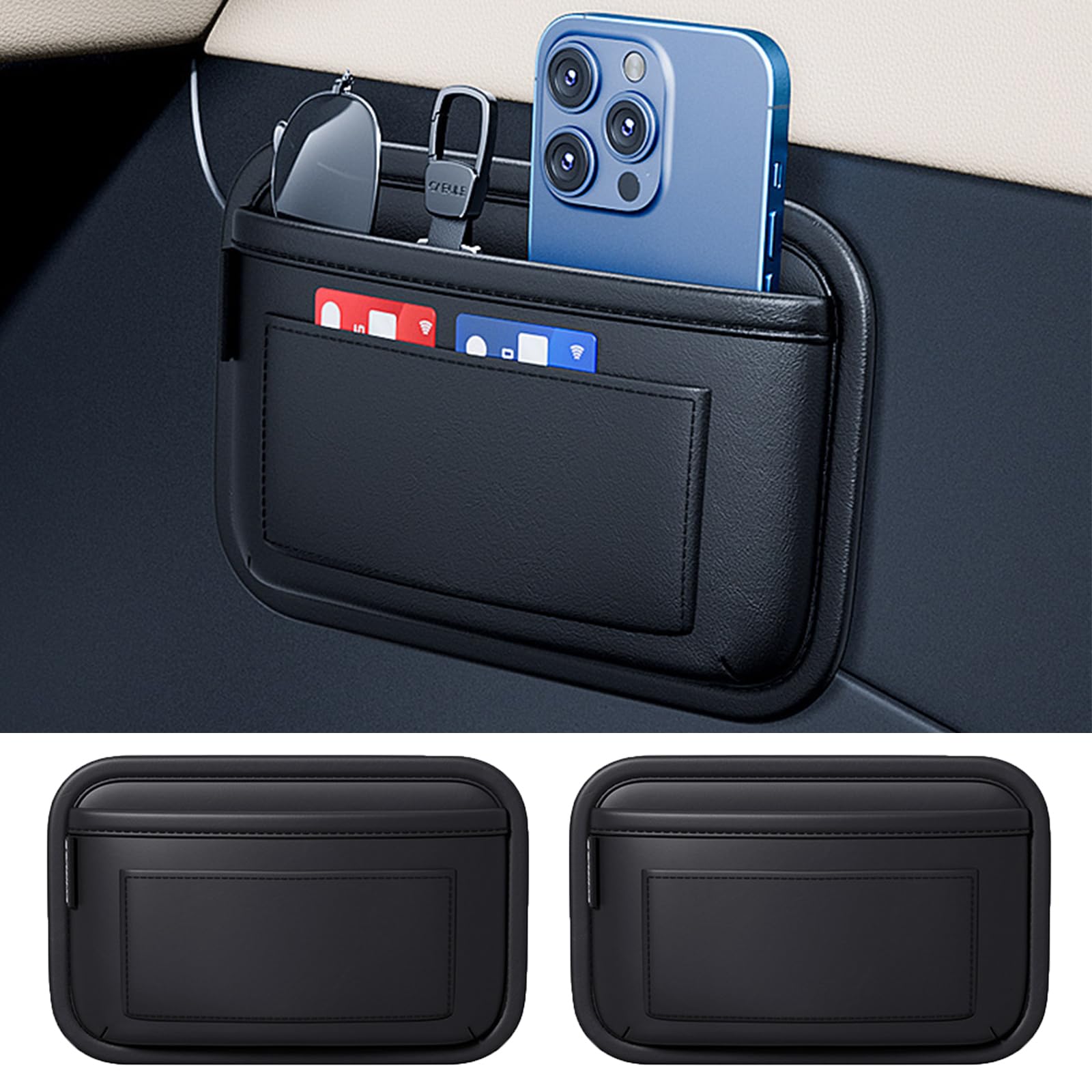 RAKSONIC Автомобильное Боковое Автомобильное Сиденье Седло Автомобильное Хранение Карты Хранение Мобильного Телефона Сиденье Сиденье Легкое Мини Маленький Предмет Многофункциональное Автомобильное Водонепроницаемое и Хранение чёрный