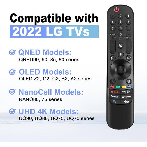 Magic Remote for LG-Smart-TV-Remote-Control-Replacement with Pointer and Voice Function,Compatible with LG 2019-2024 UHD OLED QNED NanoCell 4K 8K