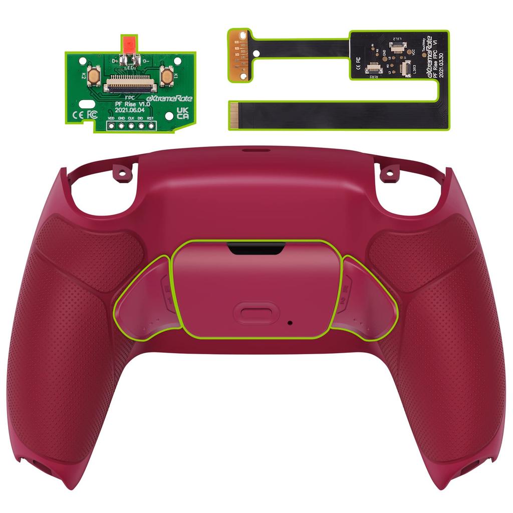 eXtremeRate Pure Color Plastic Rise Remap Kit with Programmable Back Paddle Rubber for PS5 Controller Includes PS5 Controller Upgrade Redesigned Back