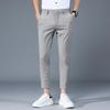 Men's Korean Style Slim Ice Silk Nine-Point Trousers - Soft, Trendy, Slightly Elastic, All-Match Casual Trousers