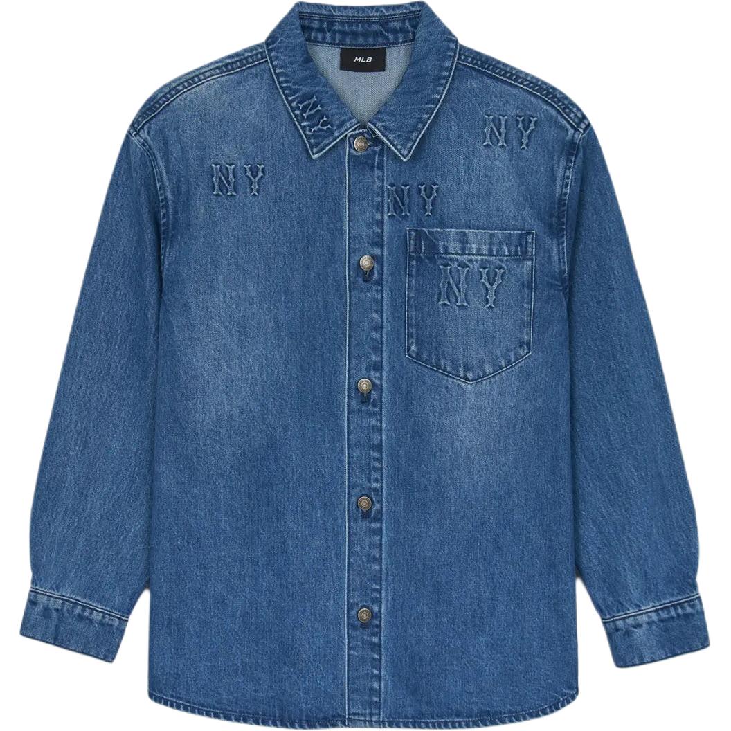 MLB New York Yankees Shirt Unisex Denim Blue 3ADRM0444-50INS M