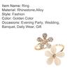 Statement Faux Opal Adjustable Jewelry Lightweight Marguerite Open Ring for Women