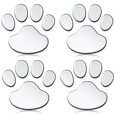 Katzenpfoten Autoaufkleber für Value Set Aufkleber, Motorräder, [1 Jahr Garantie] (Silber (4 Aufkleber))