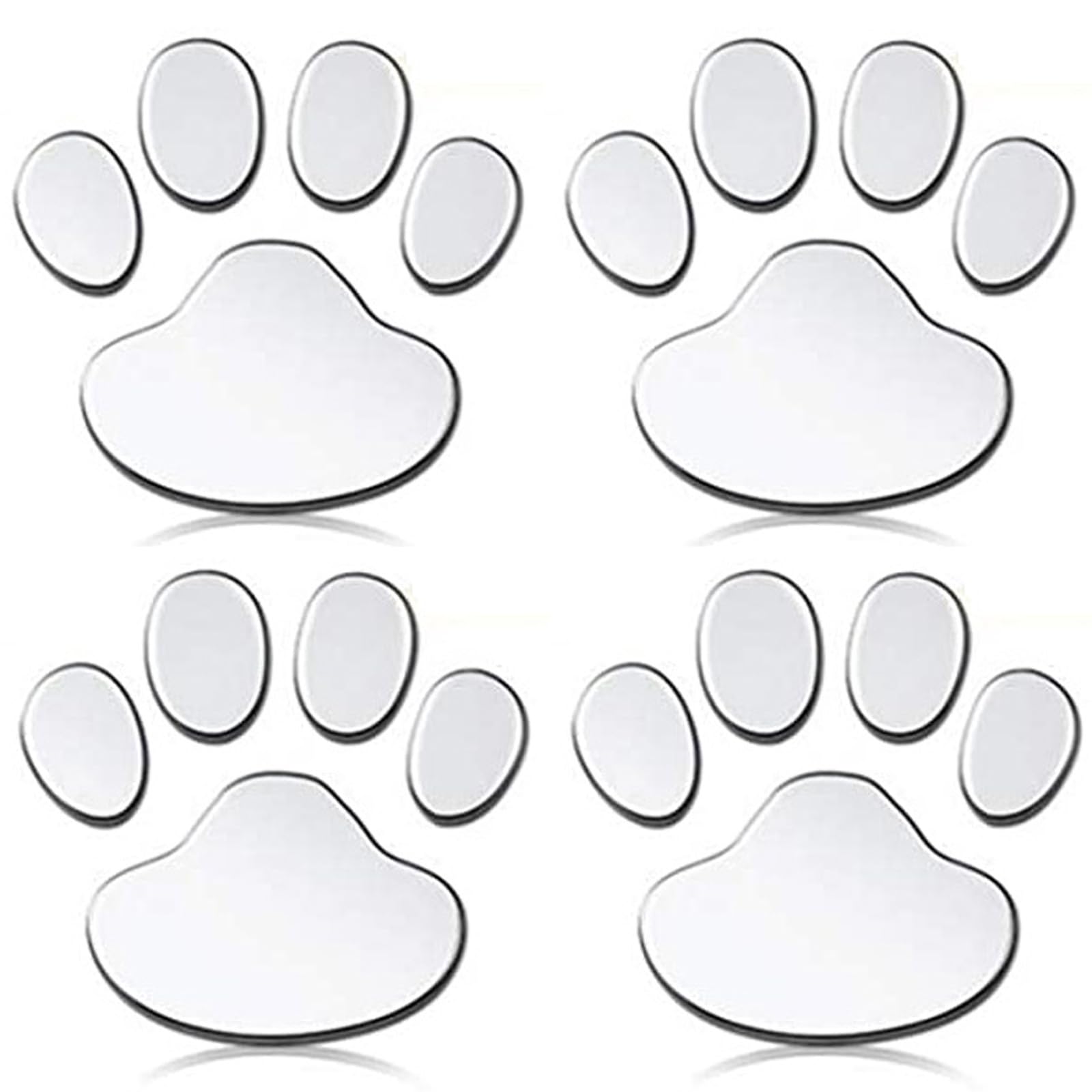 

Cat Paw Car Stickers for Value Set Stickers, Motorcycles, [1-Year Warranty] (Silver (4 Stickers))