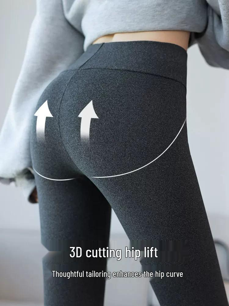 Women's Seamless Slim Fit Fleece Trousers - Spring/Autumn plus Velvet Warm Base Layer Pants