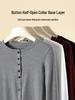 Women's Early Autumn Korean Style Slim Fit Long Sleeve Half-Open Collar Shirt