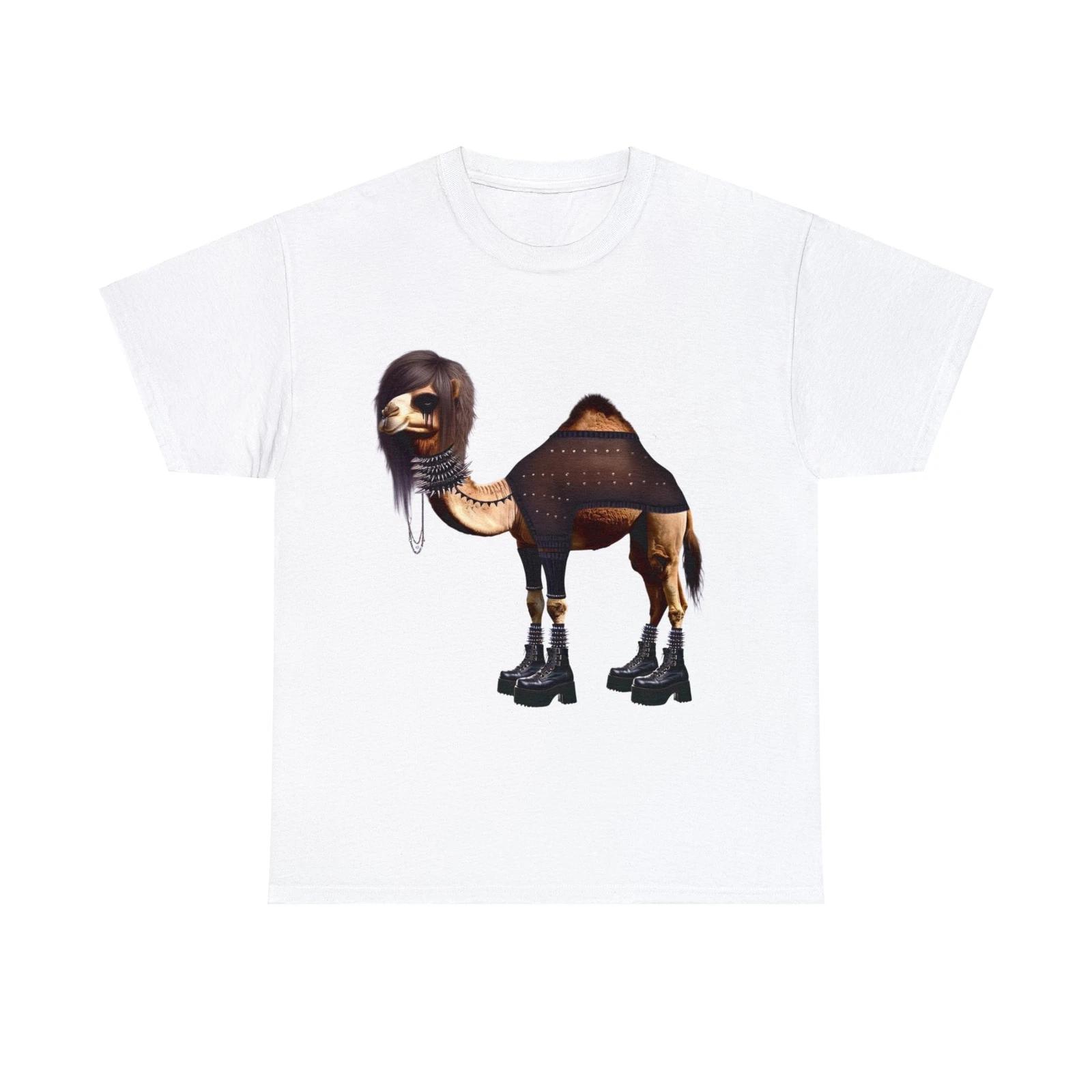 Streetwear Designer Adult T-Shirt Gothic Camel Emo Punk Funny Animal Graphic Tee S