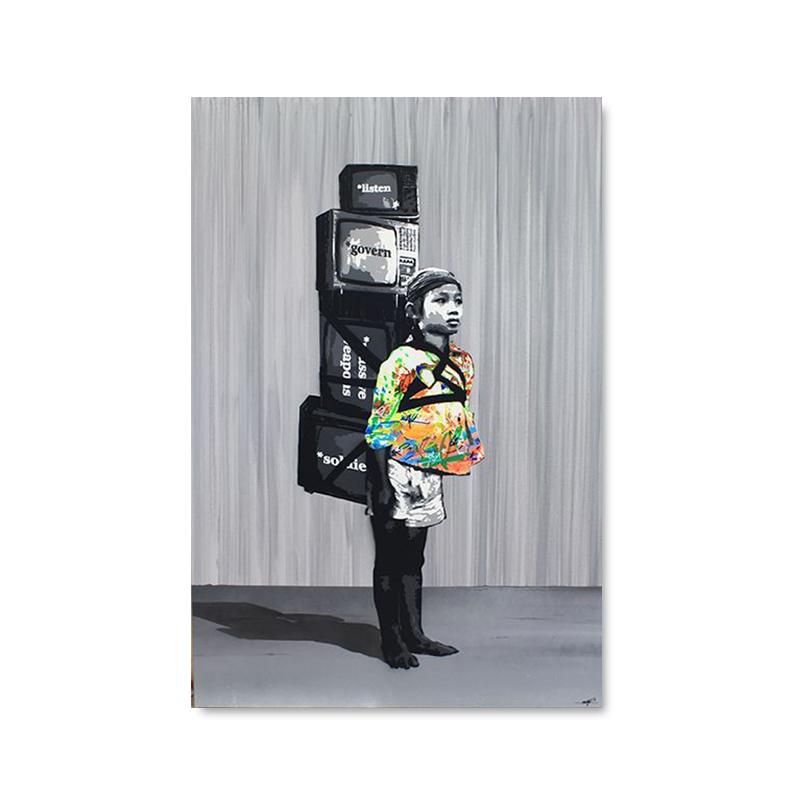 Banks Graffiti Art Canvas Painting Modern Street Pop Art On the Wall Cuadros Pictures for Living Room Home Decoration