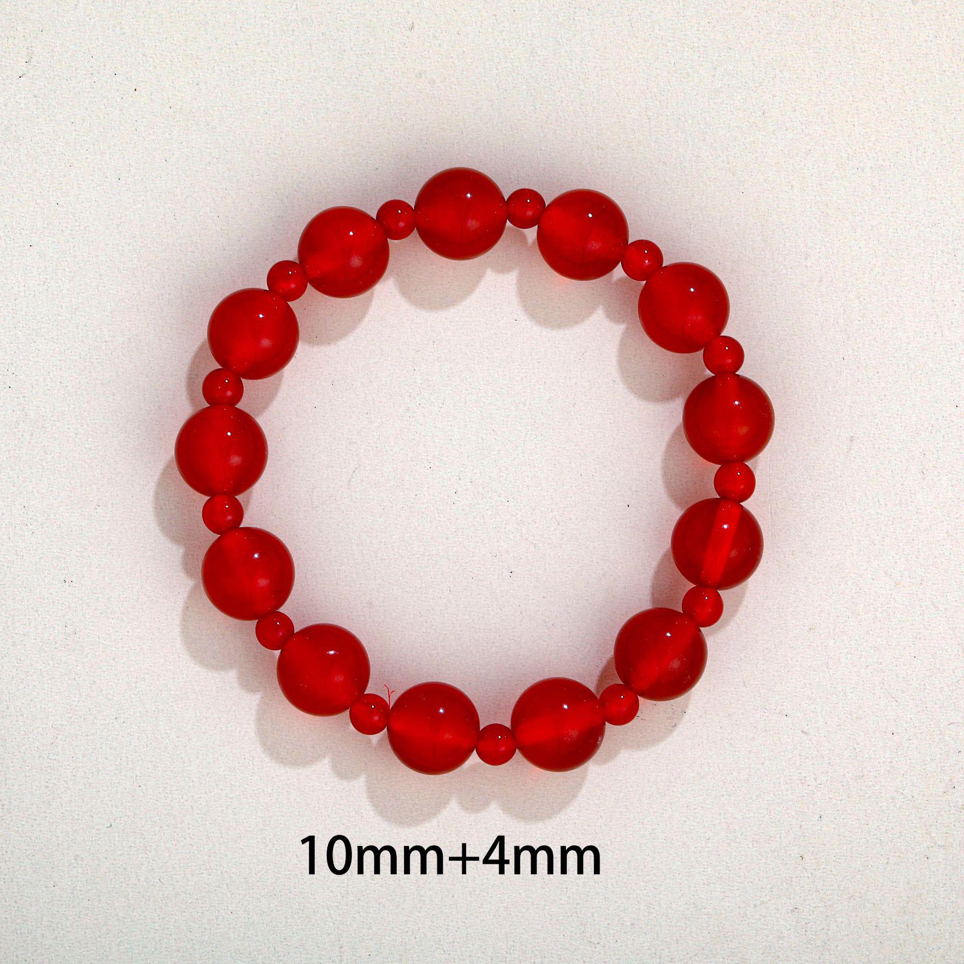 

Браслет з натурального червоного агату в стилі Чжао Лусі з намистинами з халцедону - Простий, універсальний дизайн