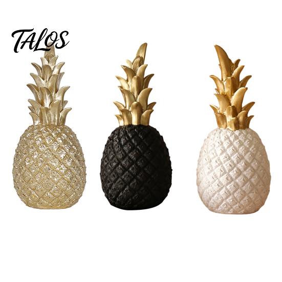 Solid Resin Pineapple Ornament, Hand-Painted Decorative Figure, Modern Style Wear-Resistant Ornament Home for Living Room Entrance Hall Display