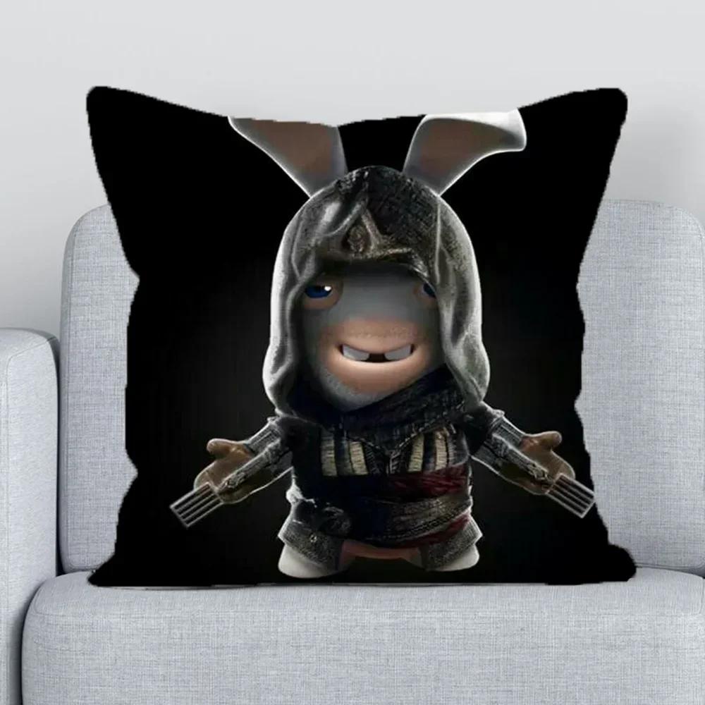 R-raving Rabbids Short Plush Decorative Pillowcases  Sofa Cushion Cover  Pillow Cases for Bed Pillowcase _ z,(1) 30x30cm