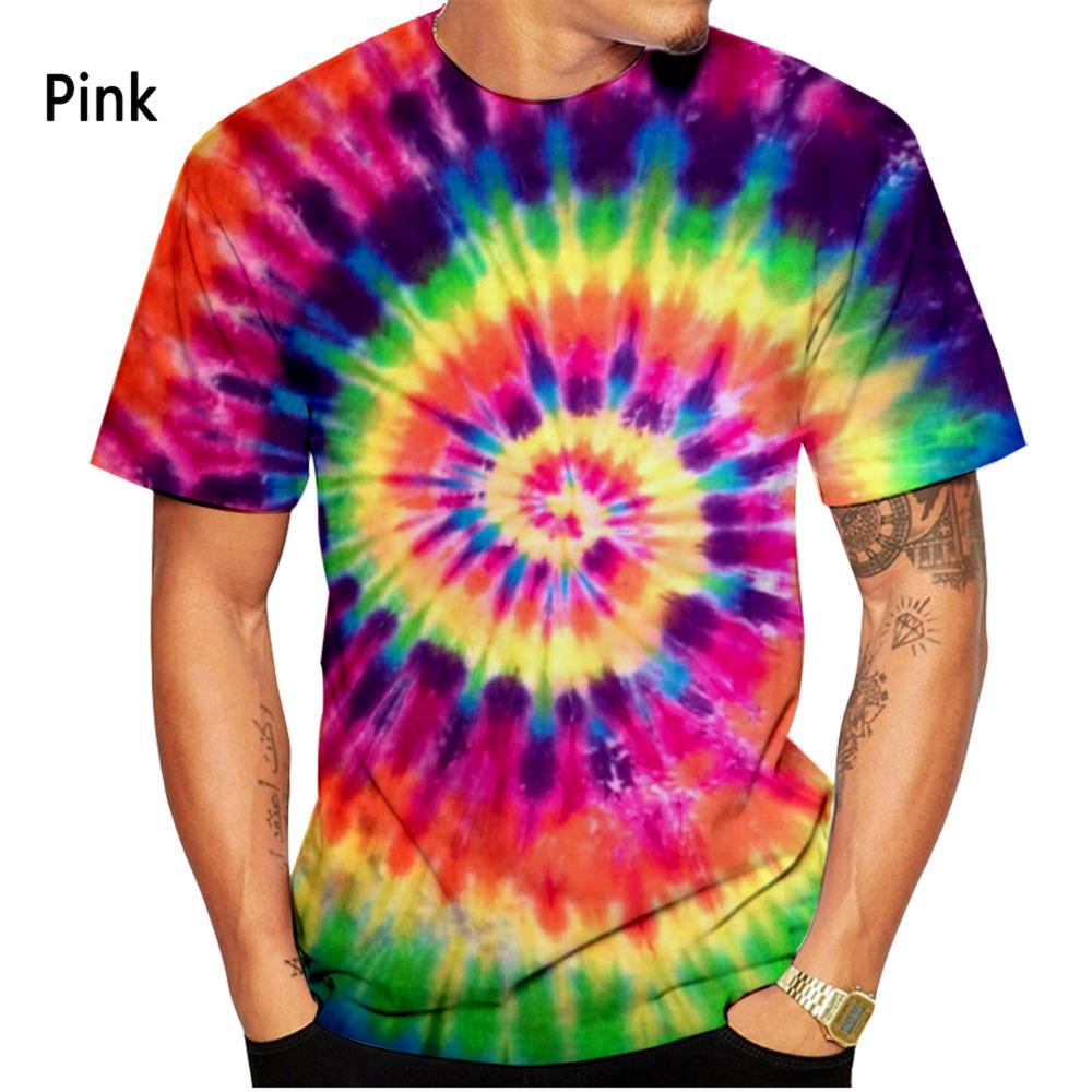 New Fashion Tie-dye 3D Printing T-shirt Spiral Circle T Unisex Casual Short-sleeved Sports Shirt Top