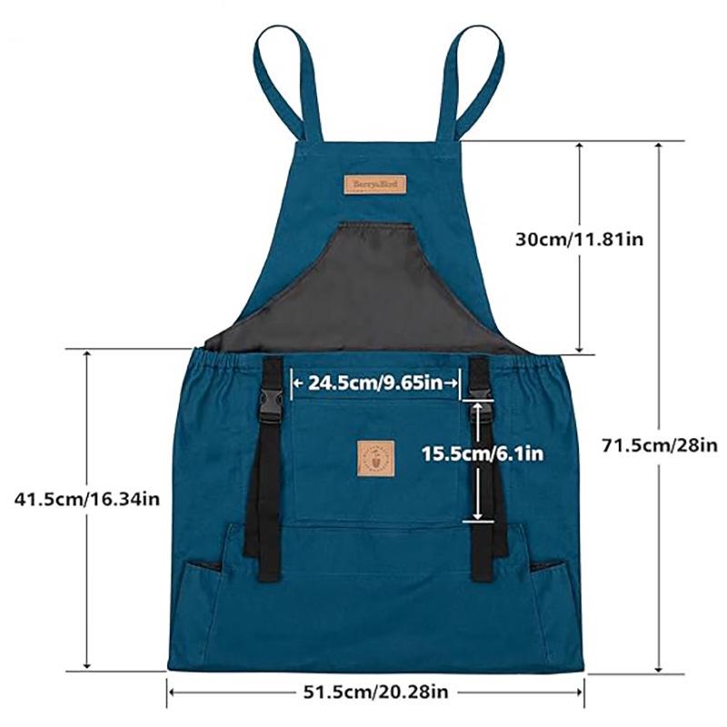 Custom Logo Gardening Apron with Quick Release and Large Pockets for Outdoor Use