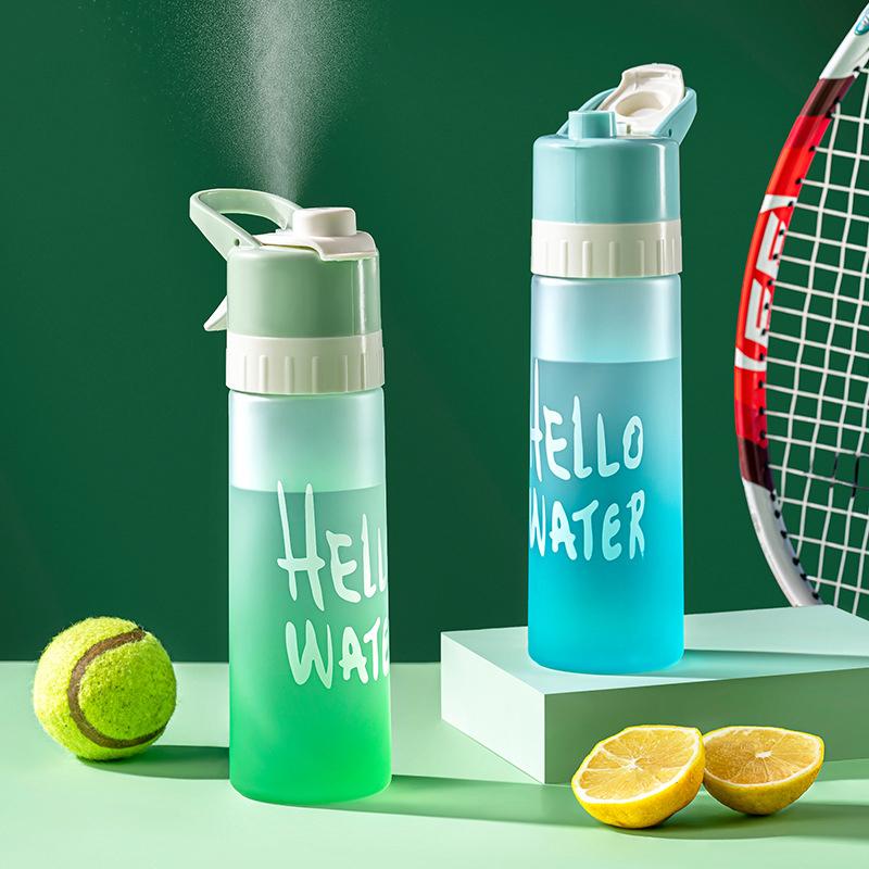650Ml Spray Water Bottle Outdoor Sports Fitness Water Cup Large Capacity Portable Water Bottle Jet Water Spray Cup