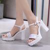 Spring Autumn New High Quality Women's High Heel Sandals Summer Fashion Coarse Heel Comfortable Sandals Outdoor Beach Sandals
