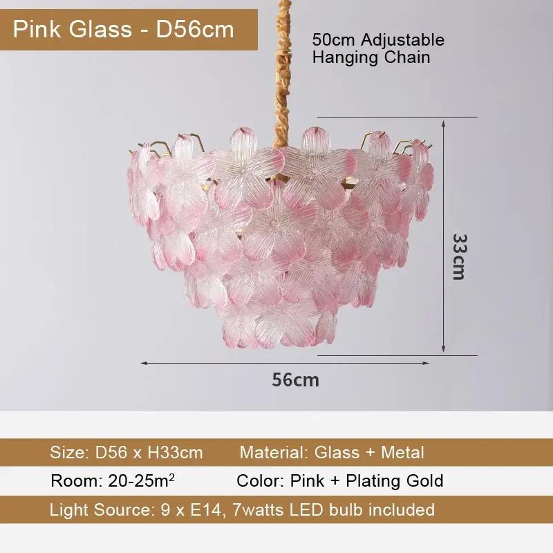 French Style LED Flower Pendant Light - Modern Glass Hanging Lamp for Living Room, Dining Room & Bedroom Home Decor