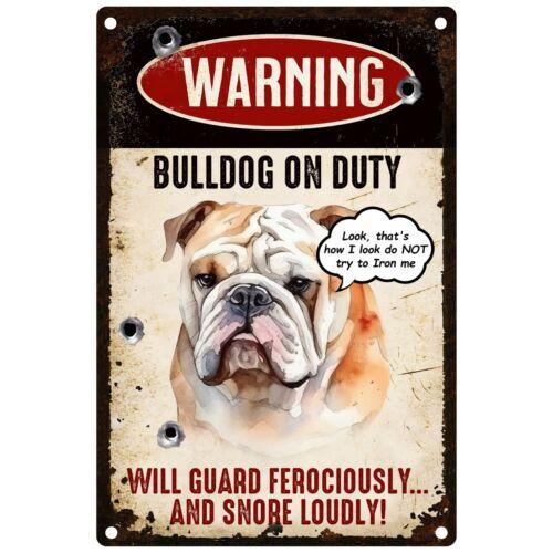 

Funny Bulldog Welcome Sign For Front Door 8x12 12x18 Rustproof US MadeAluminum 20x30cm（7.8x11.8inch）