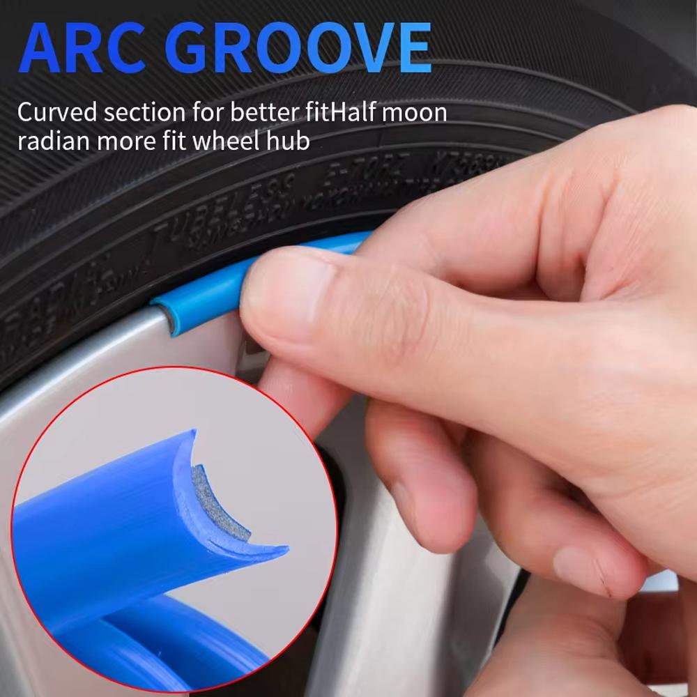 8M Tire Hub Protection Bumper Strip Car Vehicle Color Wheel Rims Protectors Car Wheel Decorative Strip Auto Care Covers