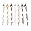 10pcs/Lot Stainless Steel Extended Extension Tail Chain Lobster Clasps Connector For Bracelet Necklace Jewelry Making