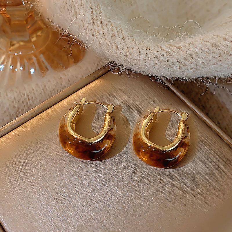 

Винтажные серьги-пусеты из тигрового глаза янтарно-коричневого цвета - Элегантные осенне-зимние украшения