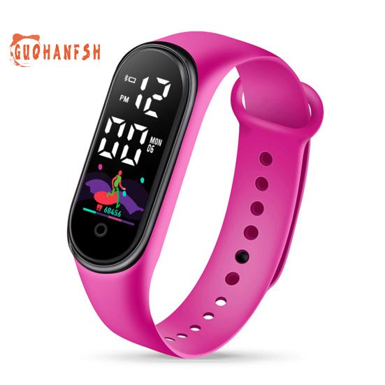 Fashion Sports Bracelet with LED Display, Rounded Dial, Adjustable Silicone Strap, Digital Watch