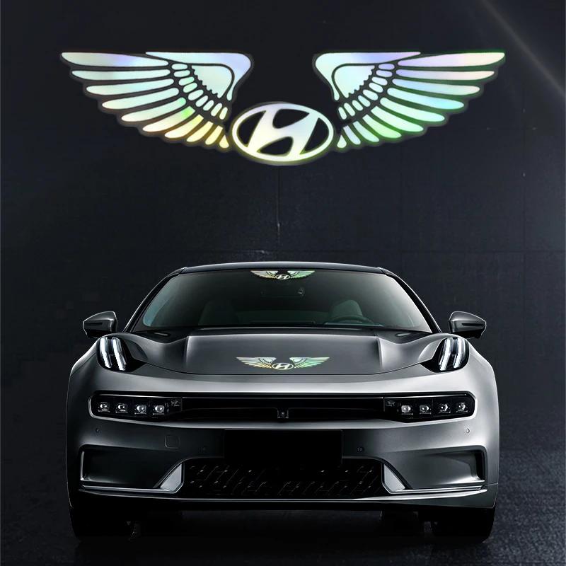 Laser Rainbow Angel Wings Car Fuel Tank Decals For Hyundai Genesis N-LINE I10 I20 I30 I40 IX20 IX35 Kona Getz Veloster Tucson HH60