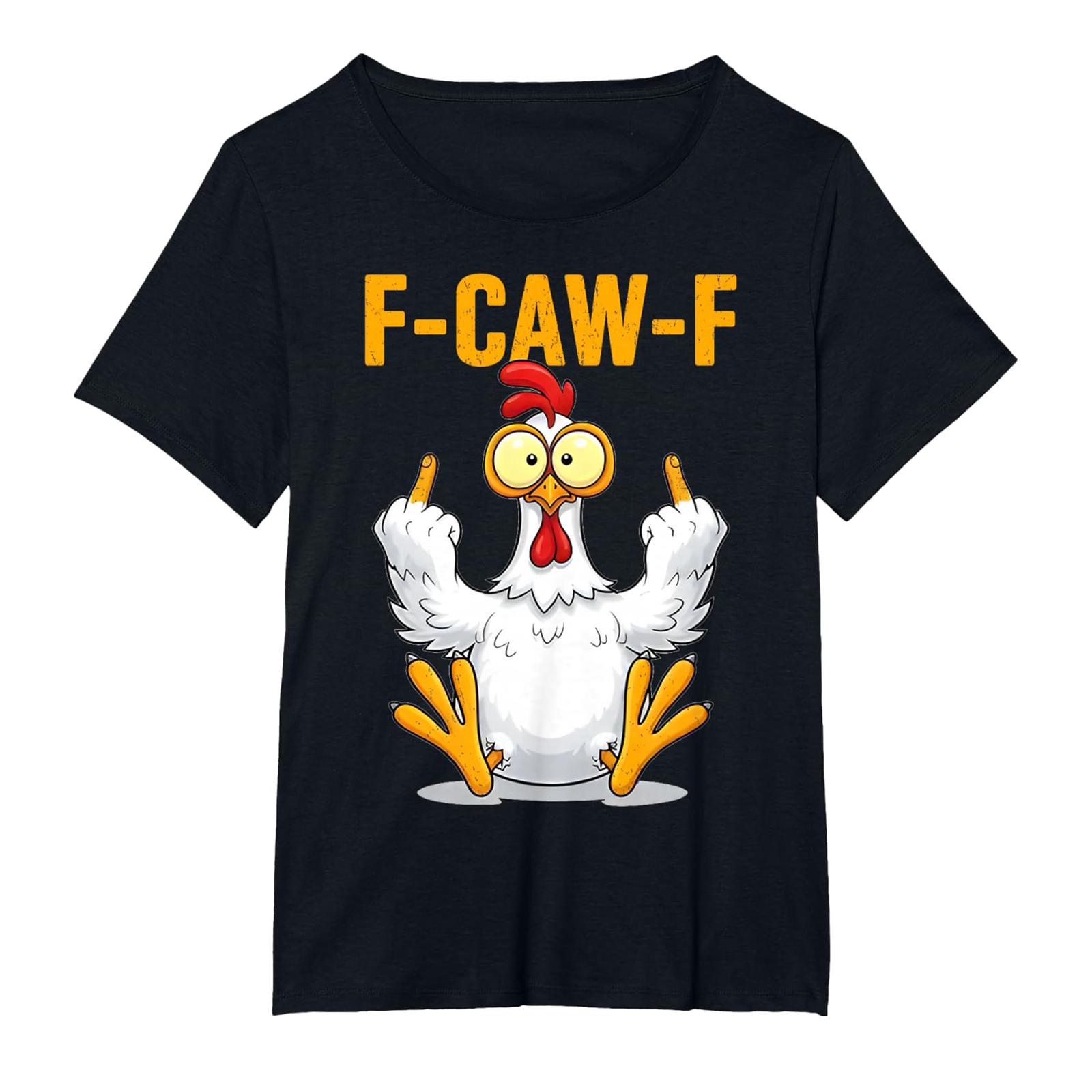 

Смешная футболка с петухом, кукарекающим F-Caw-F, и каламбуром S чёрный
