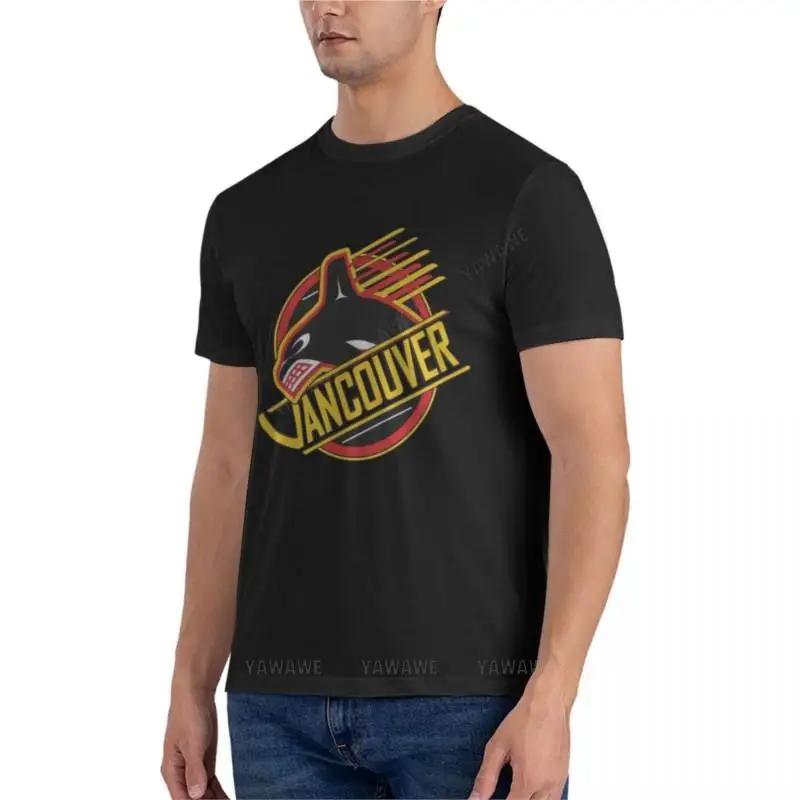 Vancouver Hockey - Retro Canucks Classic T-Shirt Herren Baumwoll T-Shirts Herren Kurzarm T-Shirts Herren Große T-Shirts