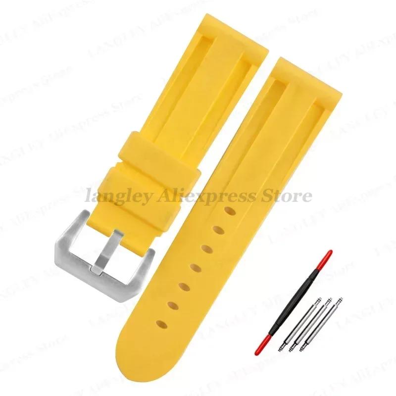 Rubber Watch Band 20mm 22mm 24mm 26mm for Panerai Strap Silicone Bracelet for Omega Mens Women Sport Band Replacement Wrist Band