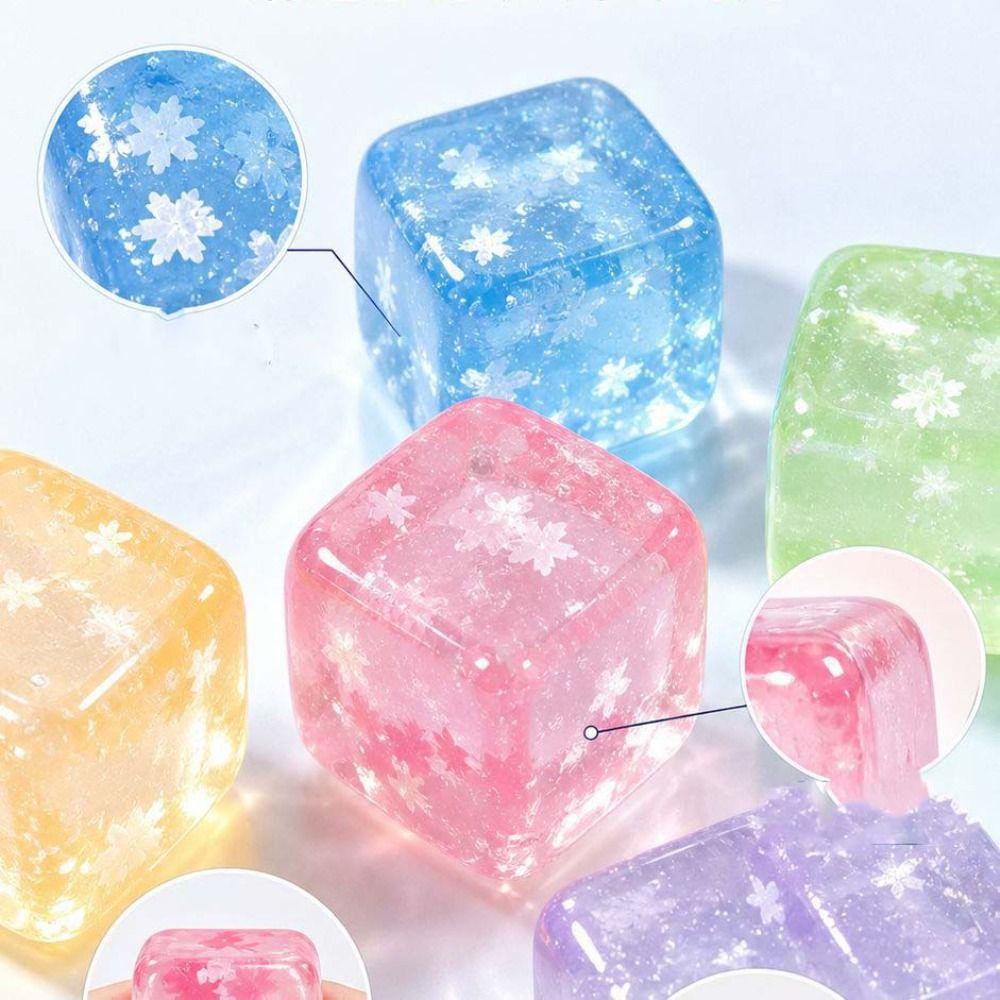 Slow Rising Snowflake Ice Cube Squishy Toy Transparent Sensory Fidget Toy  Relaxation