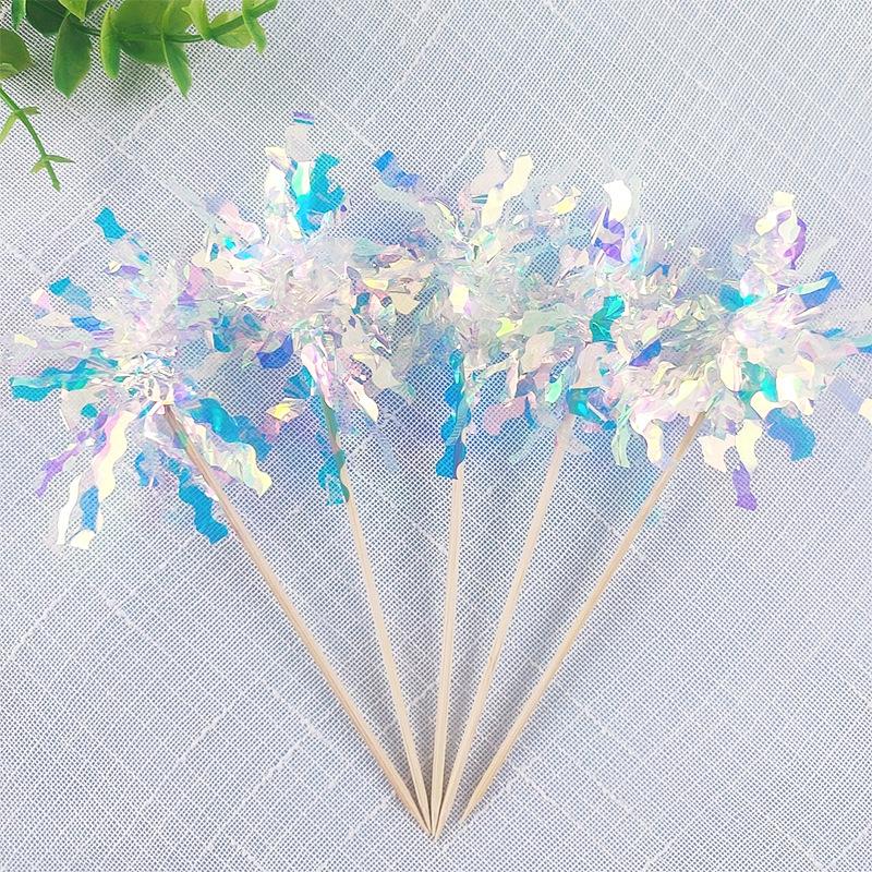 10/20Pcs Glitter Happy Birthday Cake Topper Colorful Fireworks Tassels Cupcake Topper Wedding Baby Shower DIY Dessert Cake Decor