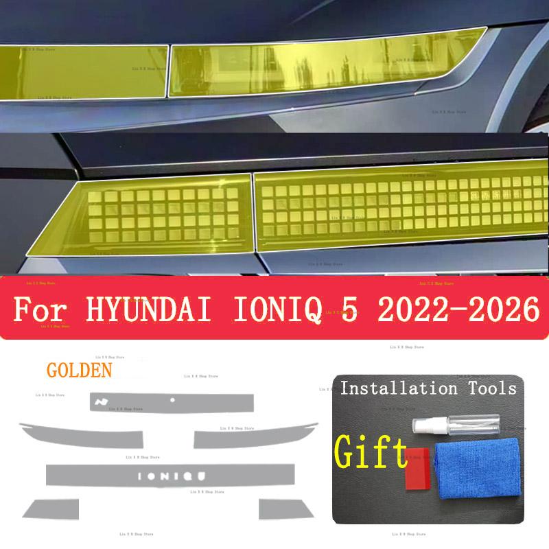 Für HYUNDAI IONIQ 5 (2024-2025)Heckleuchte Auto Styling Aufkleber Scheinwerfer TPU Rauchig Schwarz Rücklicht Schutzfolie Zubehör