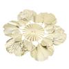 Nordic Luxury Wall Decoration Apricot Leaf Flower Mirror Wall Pendant Iron Art Porch Decoration