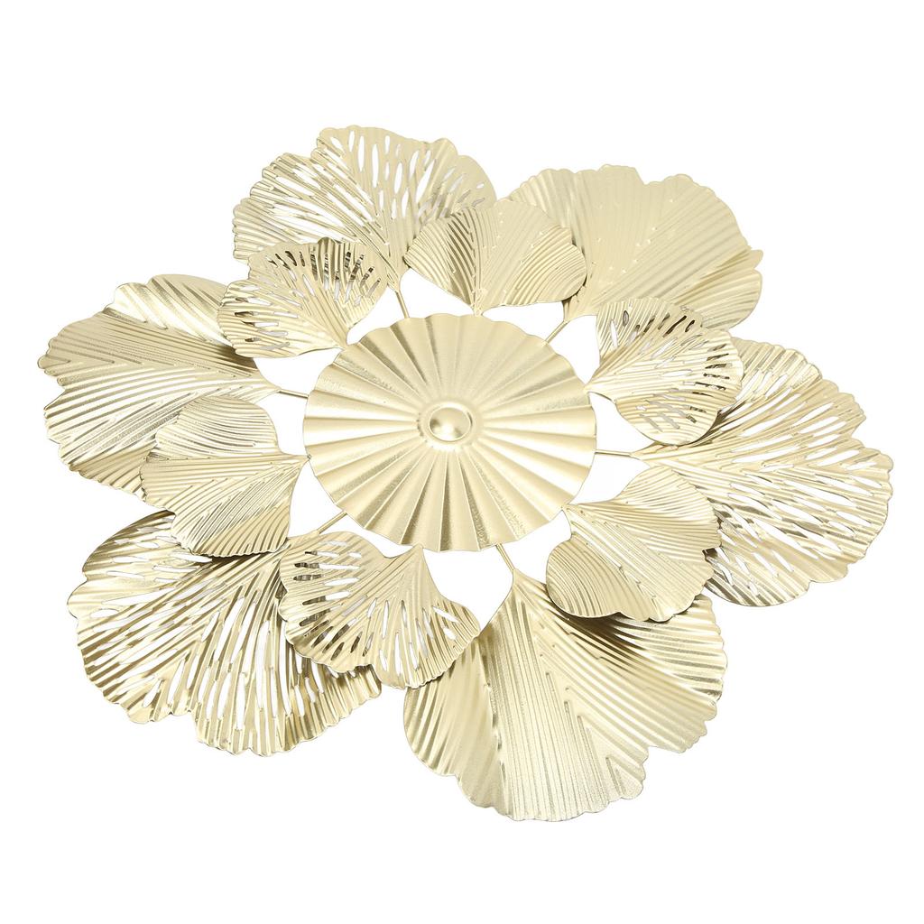 Nordic Luxury Wall Decoration Apricot Leaf Flower Mirror Wall Pendant Iron Art Porch Decoration