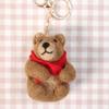 Brown Bear Pendant Keychain Felt Animal Charm Keyring Stylish Backpack Ornament Fashionable Accessory for Bags and Keys