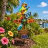 Cadeaux pour Amoureux des Oiseaux Résine Solaire Perroquet Lampe de Jardin Piquet de Sol, Piquet d'Extérieur Imperméable Statue Tropicale Décoration de Jardin Patio Pelouse Cheminée Pot de Fleurs,