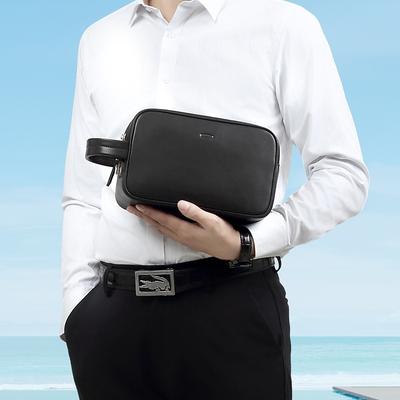 Men's Clutch Bag Large Capacity Combination Lock Men's Wrist Wrap Layer Genuine Leather Clutch Bag