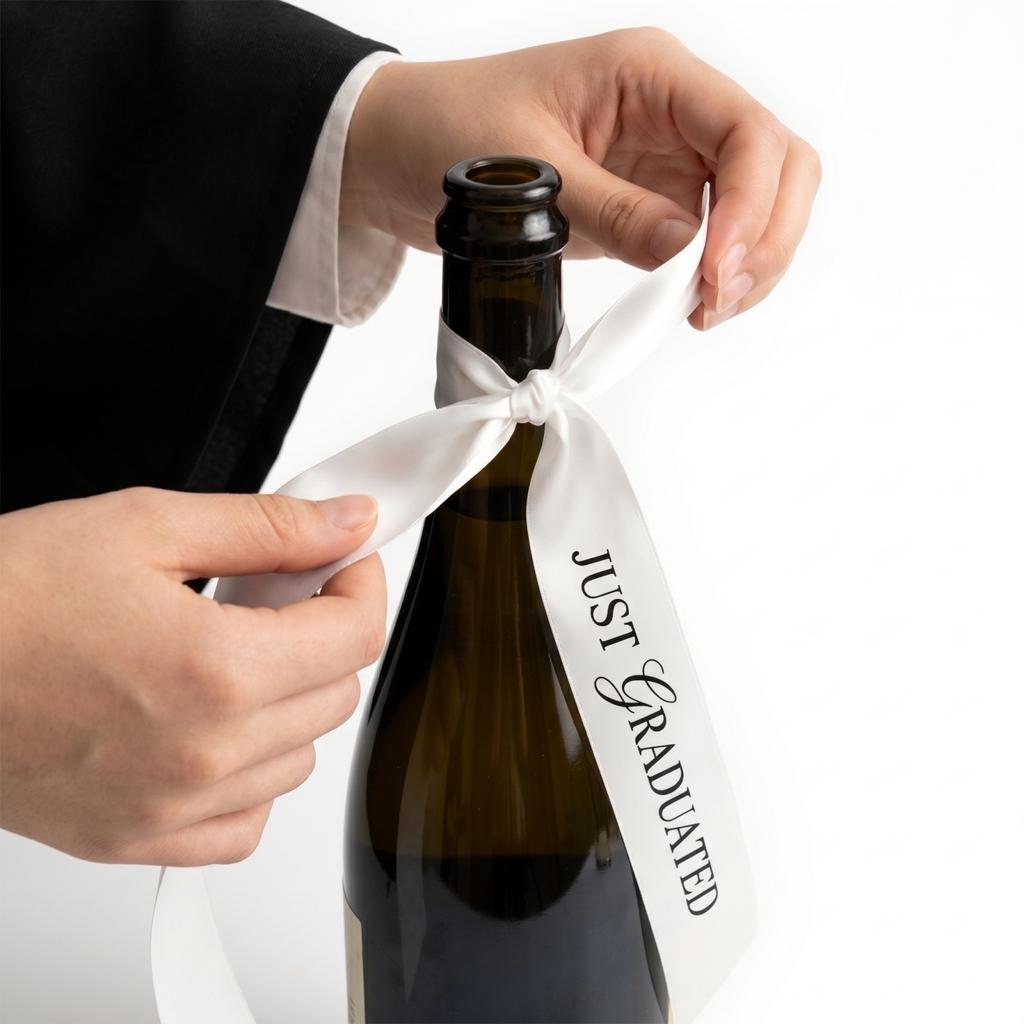 Class Of 2026 Graduation Champagne Bottle Ribbon Congratus Grad Graduation Party Wine Bottle Ribbon (No Bow Tied)