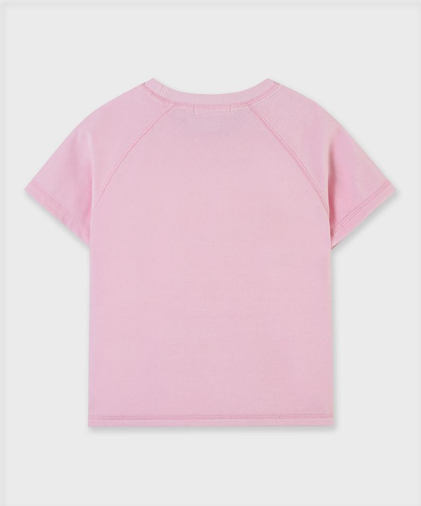 PLAC WOMEN Velour Raglan Short Sleeve T-Shirt Pink