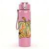 1PC Autumn Pumpkin Floral Art 750ml Color Plastic Sports Water Bottle Leakproof Flip Straw Lid Suitable for Sports Office Home Use
