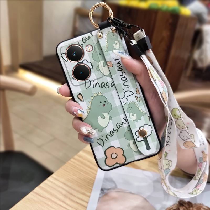 Wristband Cartoon Phone Case For Realme P3 Ultra 5G Anti-knock Lanyard Silicone Wrist Strap Waterproof Phone Holder Cute