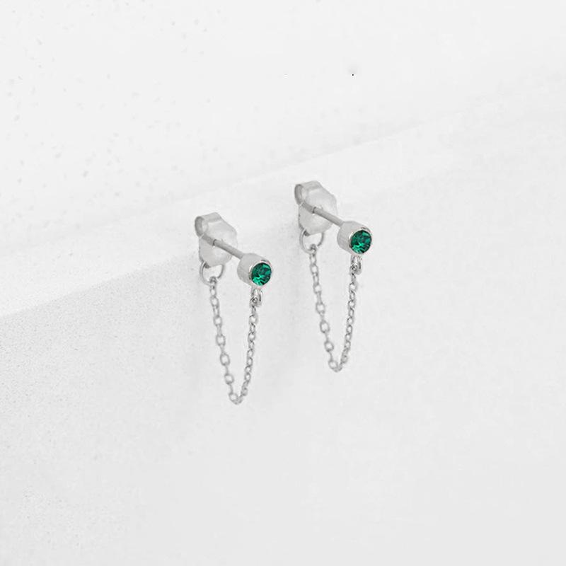 eManco Tassel Colorfast Rhinestone Earrings - European & American Light Luxury, Personalized & Versatile Studs