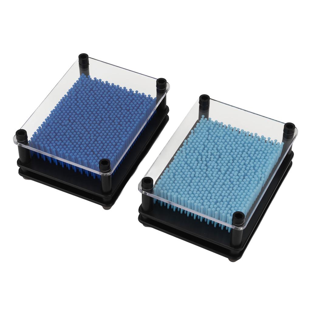 2Pcs 3D Pin Art Toys Decompress Sturdy Frame Interesting Durable Novel Blue Pin Art for Office