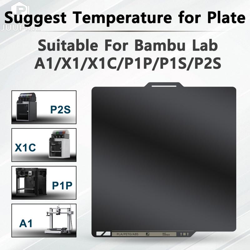 Bambu Smooth PEI Plate P2S X1 X1C A1 P1P P1S Build plates 256x256mm Double Sides Heatbed For Bambulab 3D Printer P2s Accessories
